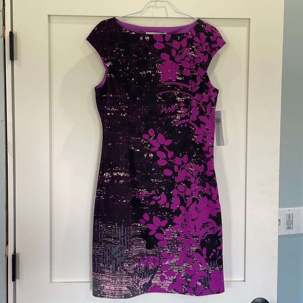 Black and purple cap sleeve dress size 10
